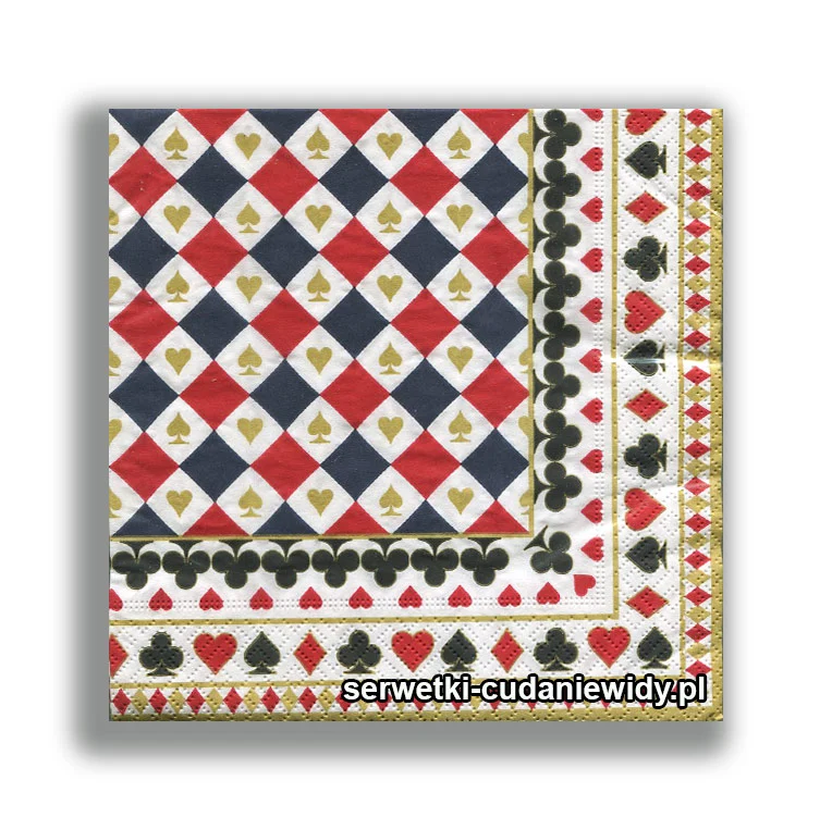 1782PACZKA symbole karciane SERWETKI PACZKA 20 szt.