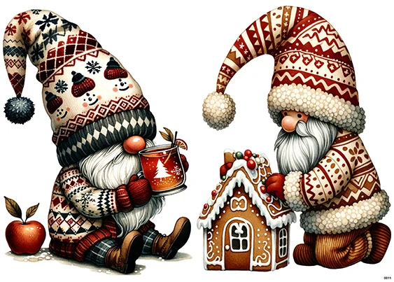 CN0011 papier ryżowy ZIMOWE SKRZATY