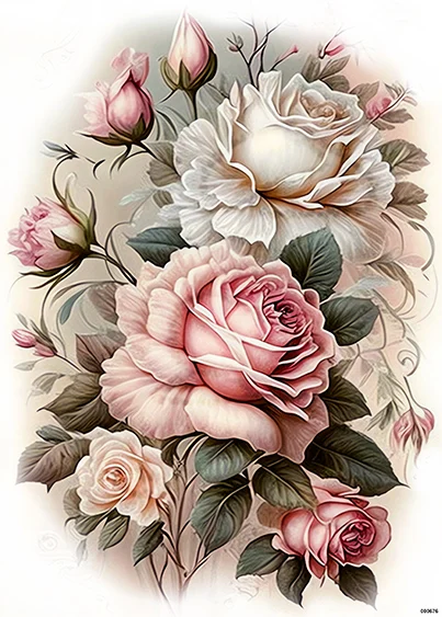 CN000676 papier ryżowy BUKIET RÓŻ