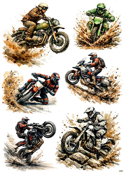 CN4498 papier ryżowy MOTOCYKLE