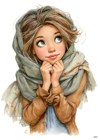 CN22310 papier ryżowy DZIEWCZYNA ZZIĘBNIETA