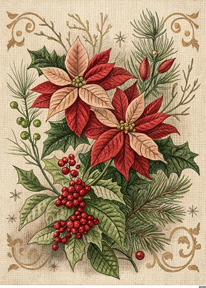 CN22442 papier ryżowy POINSETTIA