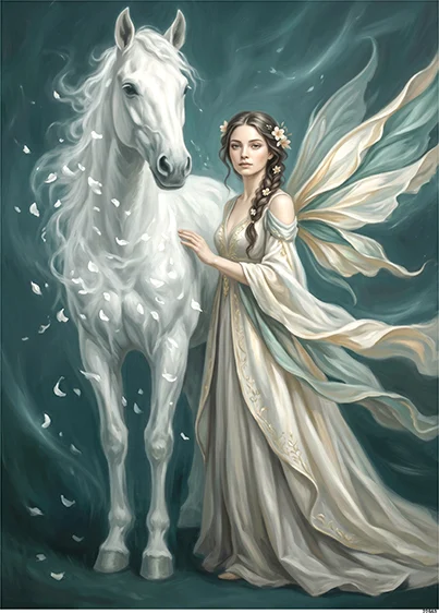 CN22563 papier ryżowy WRÓŻKA Z MAGICZNYM KONIEM