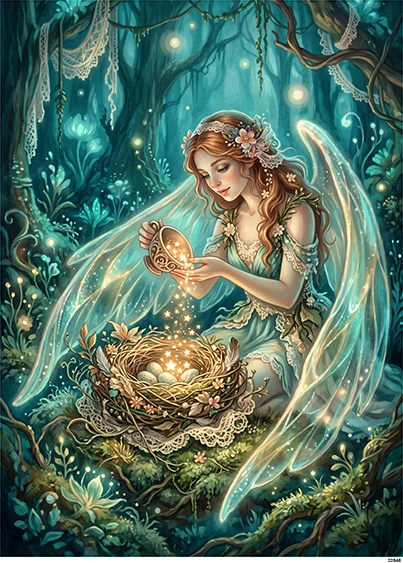 CN22548 papier ryżowy WRÓŻKA I MAGICZNE GNIAZDO