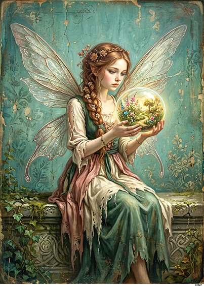 CN22547 papier ryżowy WRÓŻKA Z MAGICZNĄ KULĄ