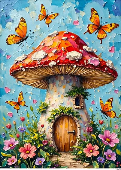 CN22479 papier ryżowy GRZYBOWY DOMEK WRÓŻKI
