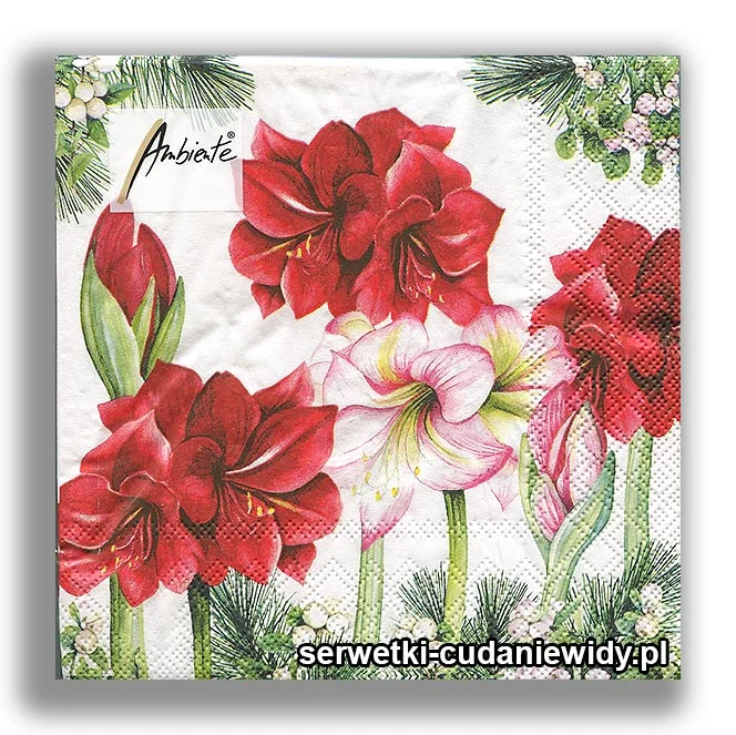 8482PACZKA amarylis w bukiecie SERWETKI PACZKA 20 szt.