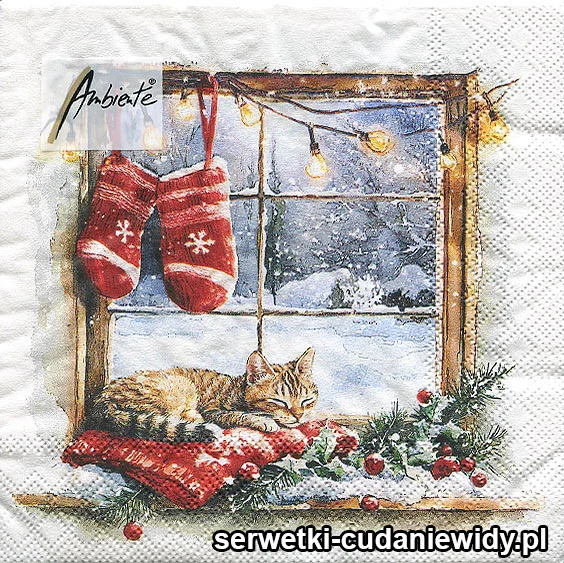8518PACZKA świąteczne okno SERWETKI PACZKA 20 szt.