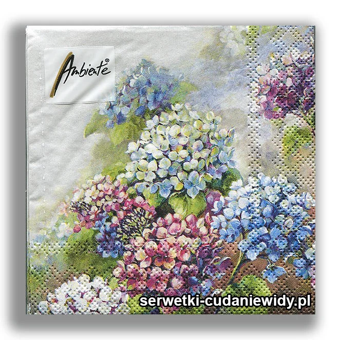 3650PACZKA hortensje malowane SERWETKI PACZKA 20 szt