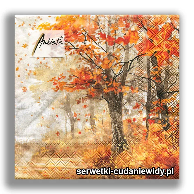 1805PACZKA jesienne drzewa SERWETKI PACZKA 20 szt