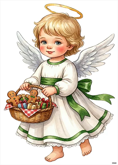 CN23643 papier ryżowy ANIOŁEK ŚWIĄTECZNY