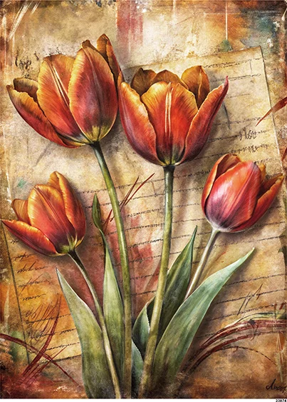 CN23874 papier ryżowy TULIPANY