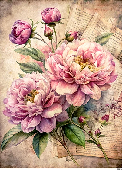 CN23875 papier ryżowy PEONIE