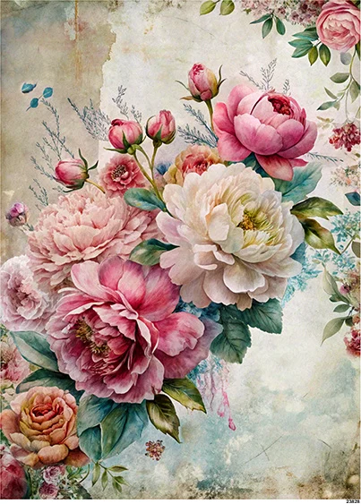 CN23928 papier ryżowy PIWONIE