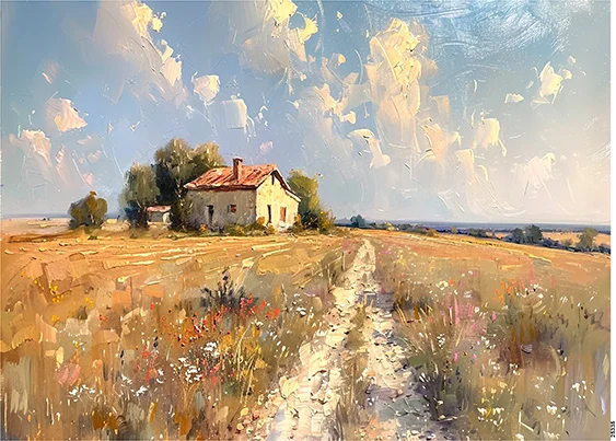 CN25335 papier ryżowy WIEJSKA DROGA