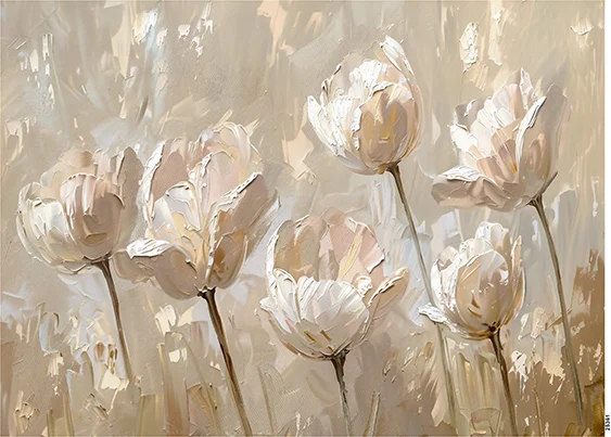 CN25361 papier ryżowy BIAŁE TULIPANY