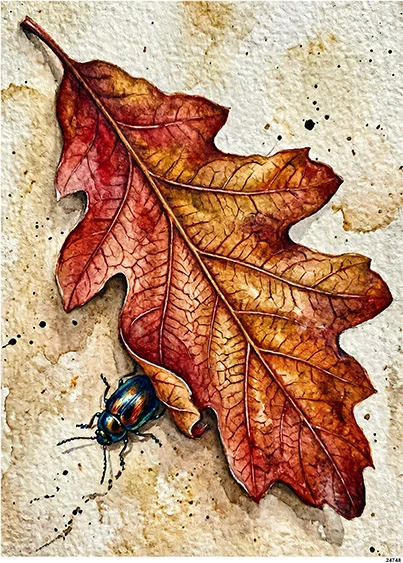 CN24748 papier ryżowy LIŚĆ DĘBU