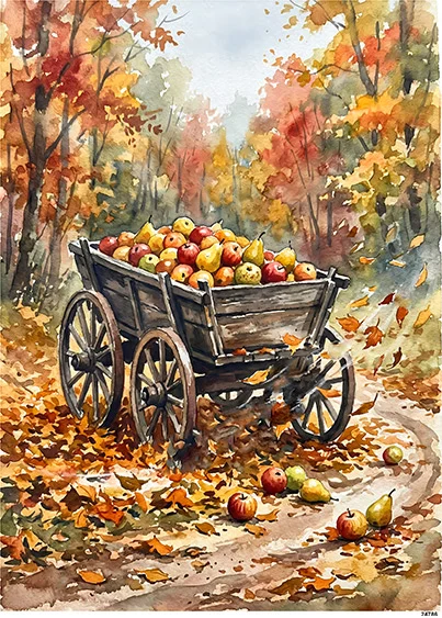 CN24786 papier ryżowy WÓZ Z OWOCAMI