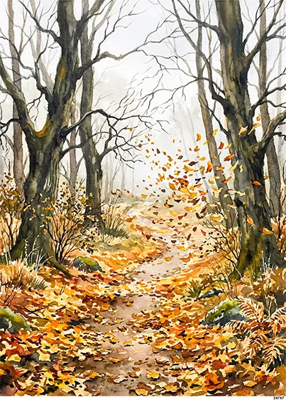 CN24797 papier ryżowy ŚCIEŻKA W LESIE