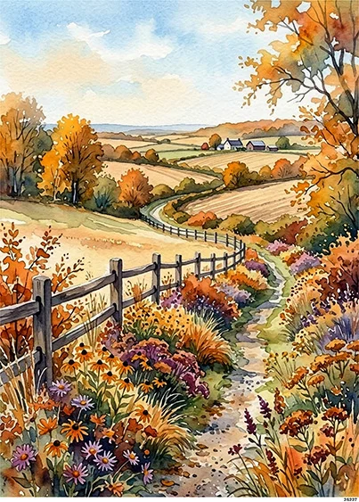 CN25227 papier ryżowy PŁOT PRZY ŚCIEŻCE