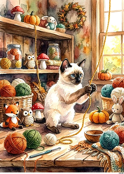 CN25128 papier ryżowy RAGDOLL I WŁÓCZKA