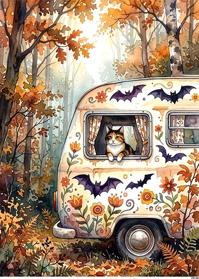 CN25120 papier ryżowy HALLOWEENOWY CAMPING