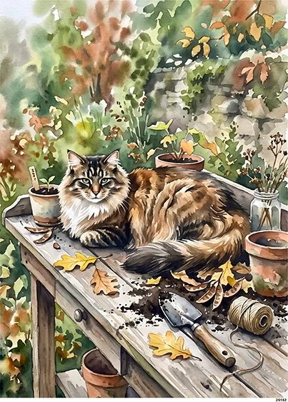 CN25152 papier ryżowy MAINE COON OGRODOWY