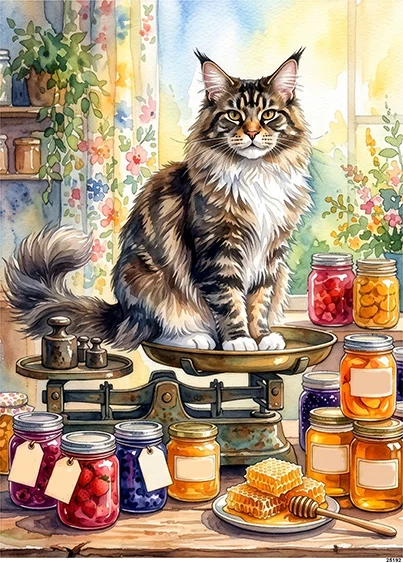 CN25192 papier ryżowy MAINE COON, WAGA I PRZETWORY