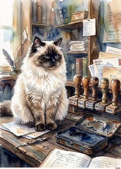 CN25316 papier ryżowy RAGDOLL NA STAREJ POCZCIE