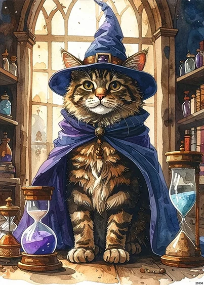 CN25330 papier ryżowy KOT SYBERYJSKI W HOGWARCIE