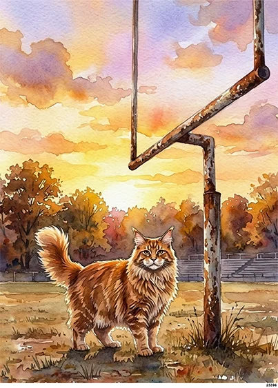 CN25396 papier ryżowy MAINE COON NA STARYM BOISKU