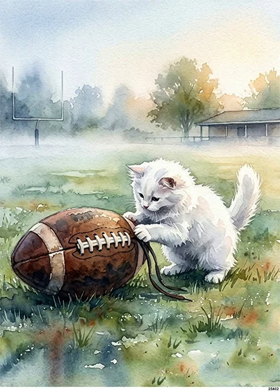 CN25402 papier ryżowy KOT PERSKI RUGBY