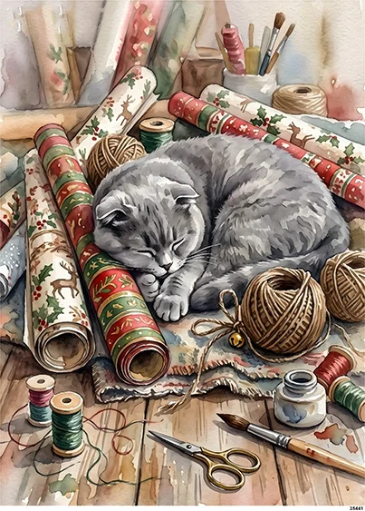 CN25441 papier ryżowy KOCIE ŚWIĘTA