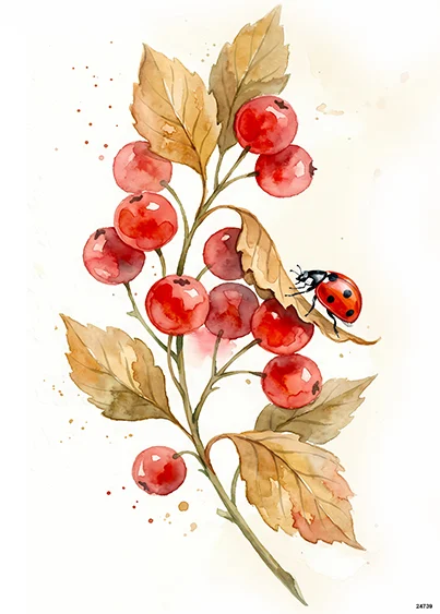 CN24739 papier ryżowy GAŁĄZKA JARZĘBINY