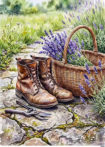 CN24460 papier ryżowy LAWENDA I BUTY