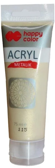 HCL001178 Farba akrylowa 75 ml, jasne złoto metalik, Happy Color