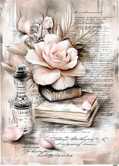 CN12257 Róża Książki List Perfumy