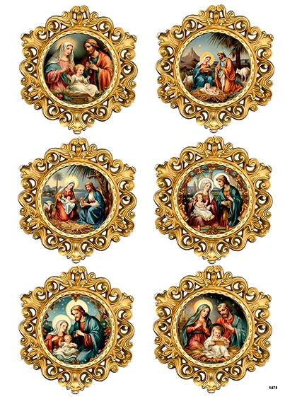 CN1475 Święte Obrazki W Złotych Ramach