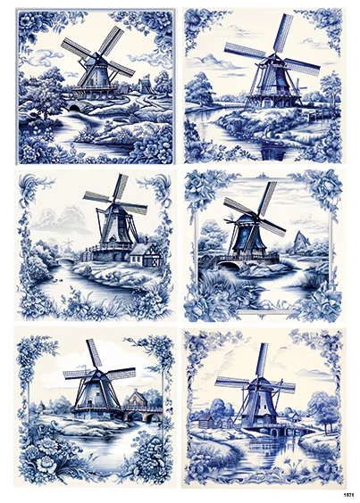 CN1575 Kafelki Z Delft Z Wiatrakami
