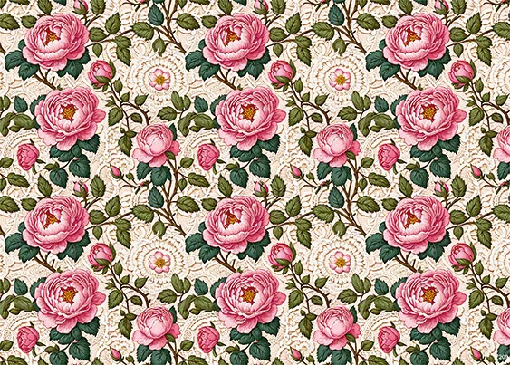 CN7209 Kwiaty Vintage