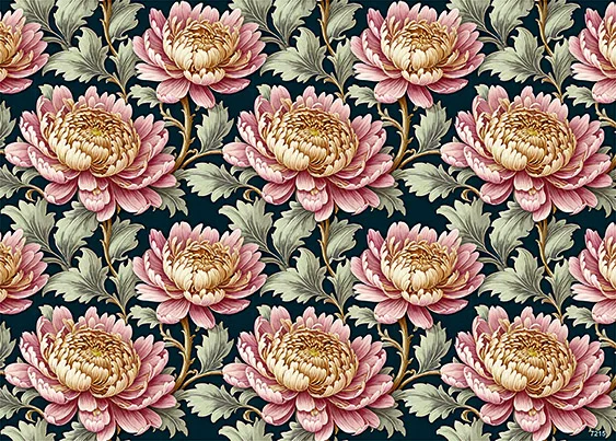 CN7215 Kwiaty Vintage