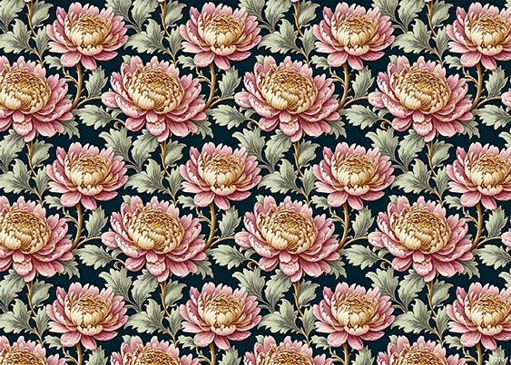 CN7216 Kwiaty Vintage