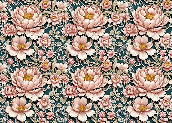 CN7217 Kwiaty Vintage