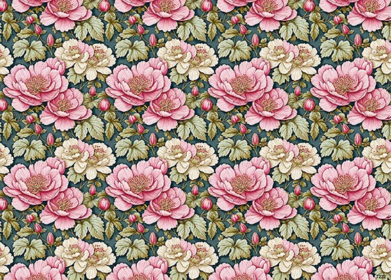 CN7222 Kwiaty Vintage