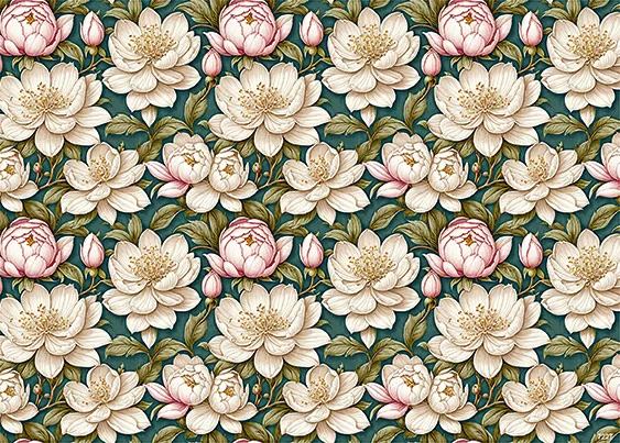 CN7227 Kwiaty Vintage