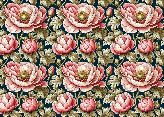 CN7231 Kwiaty Vintage