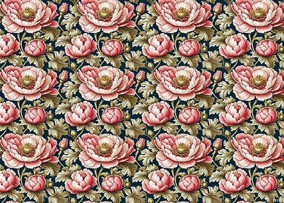 CN7232 Kwiaty Vintage