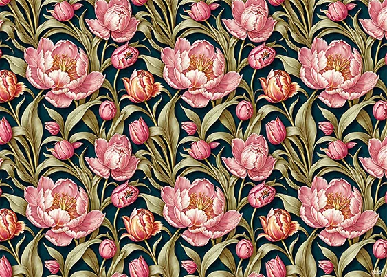CN7236 Kwiaty Vintage
