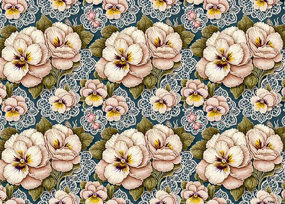 CN7264 Kwiaty Vintage