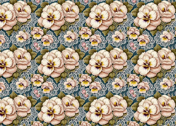 CN7265 Kwiaty Vintage